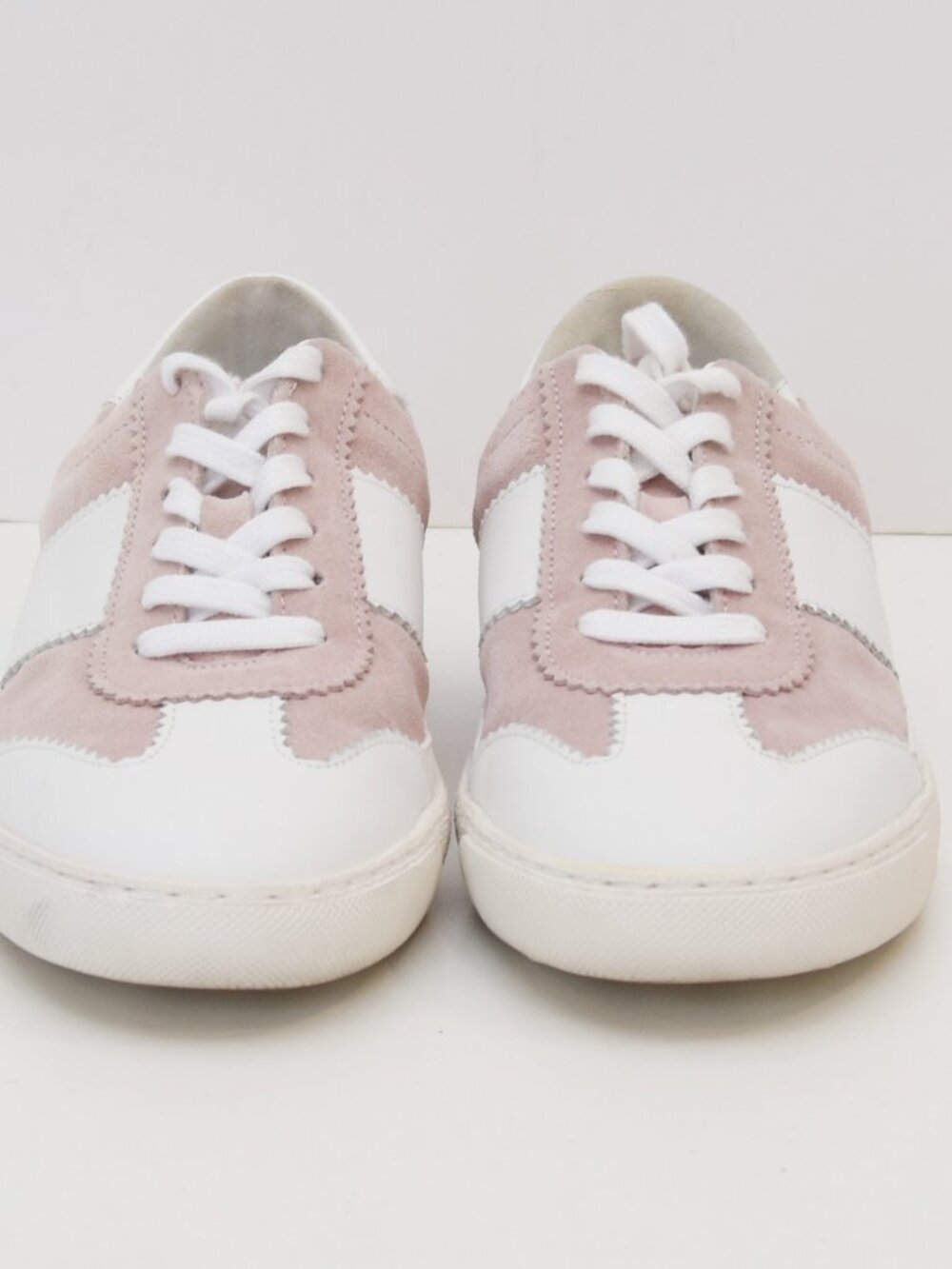 PAIGE Brie Sneaker Pink Suede Leather Low Top Shoes Size 8.5 Womens - Picture 8 of 15